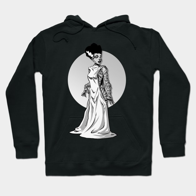 Bride of Frankenstein Black and White Hoodie by LKSComic